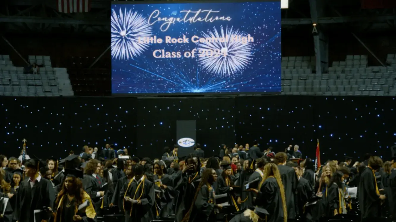 Polished stage production for a graduation ceremony